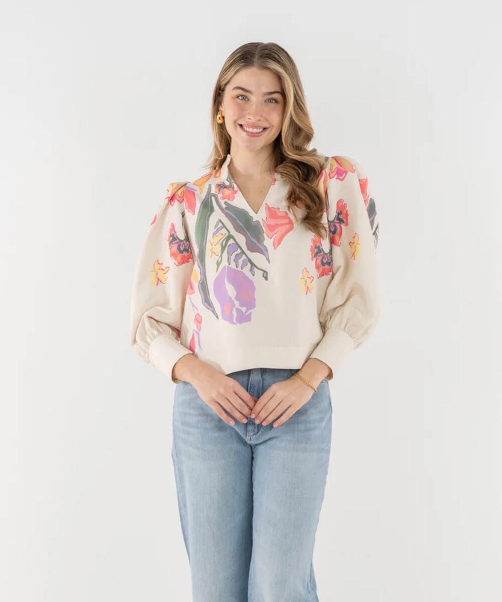 Emily McCarthy HAMPTON TOP  Botanical Muse NWT size large